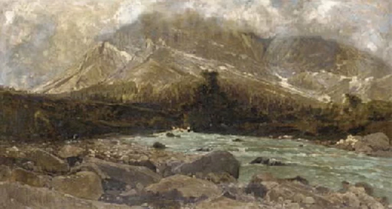 Paesaggio Alpino con Torrente